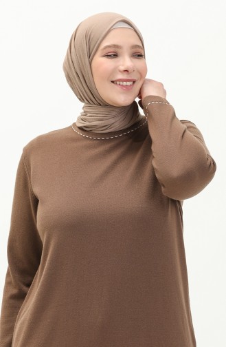 Plus Size Sweater 2033-01 Brown 2033-01