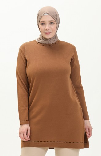 Pull en Tricot Grande Taille 2033-02 Tabac 2033-02