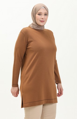 Pull en Tricot Grande Taille 2033-02 Tabac 2033-02