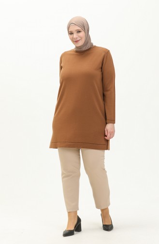 Pull en Tricot Grande Taille 2033-02 Tabac 2033-02