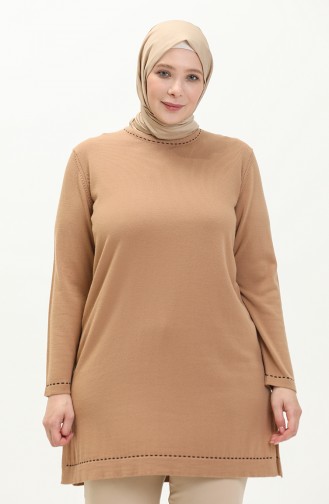 Plus Size Sweater 2033-04 Milk Coffee 2033-04