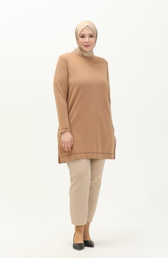 Plus Size Sweater 2033-04 Milk Coffee 2033-04