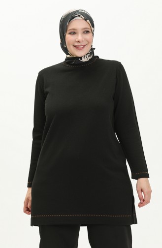 Pull en Tricot Grande Taille 2033-05 Noir 2033-05