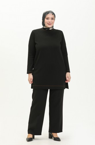 Pull en Tricot Grande Taille 2033-05 Noir 2033-05