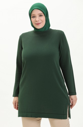 Plus Size Sweater 2033-07 Emerald Green 2033-07