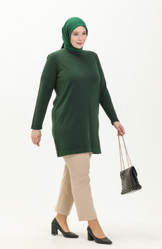 Plus Size Sweater 2033-07 Emerald Green 2033-07