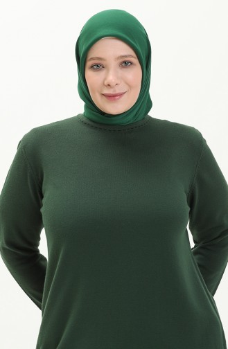 Plus Size Sweater 2033-07 Emerald Green 2033-07