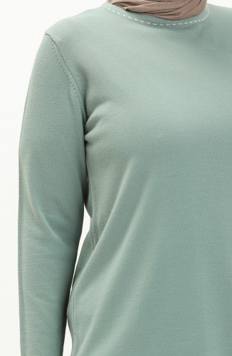 Pull en Tricot Grande Taille 2033-08 Vert Noisette 2033-08