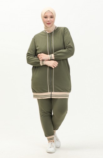 Ensemble de Survêtement 3 Pièces Grande Taille 6000-10 Vert Khaki 6000-10