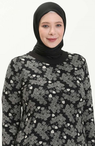 Black İslamitische Jurk 4552AB-01