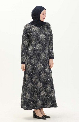 Große Größe Viskose Kleid 4552AC-02 Dunkelblau 4552AC-02
