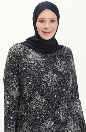 Große Größe Viskose Kleid 4552AC-02 Dunkelblau 4552AC-02