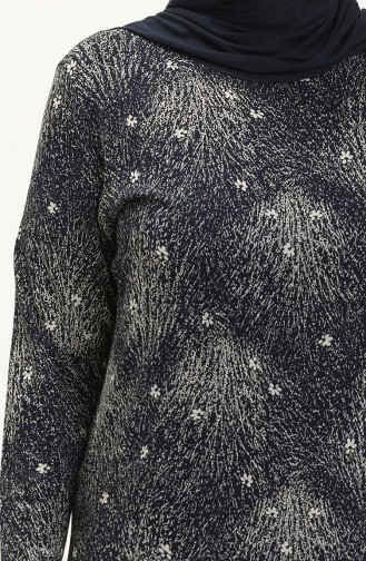 Große Größe Viskose Kleid 4552AC-02 Dunkelblau 4552AC-02
