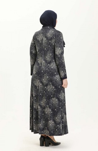 Große Größe Viskose Kleid 4552AC-02 Dunkelblau 4552AC-02