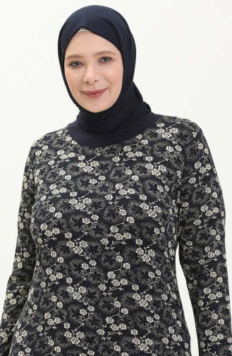 Navy Blue İslamitische Jurk 4552AE-02