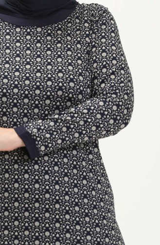 Große Größe Viskose Kleid 4552AF-02 Dunkelblau 4552AF-02