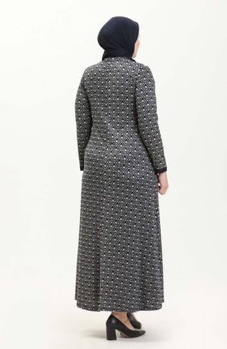 Große Größe Viskose Kleid 4552AF-02 Dunkelblau 4552AF-02