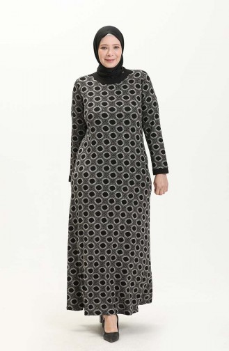 Black İslamitische Jurk 4552AG-01