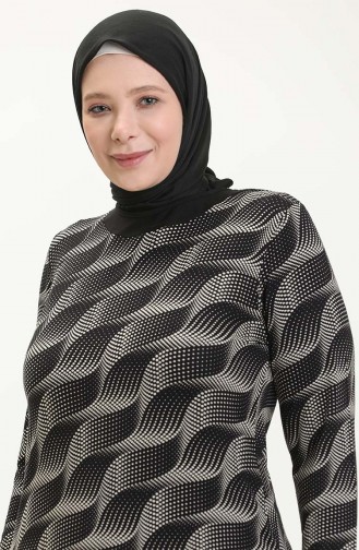 Black İslamitische Jurk 4552AH-01