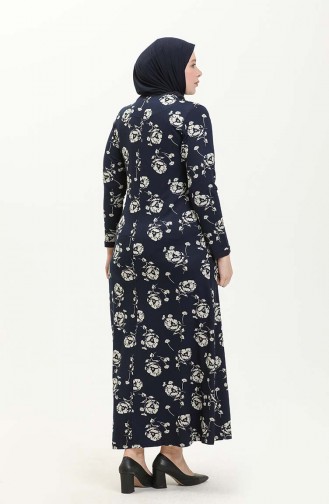 Große Größe Viskose Kleid 4552AI-01 Dunkelblau 4552AI-01