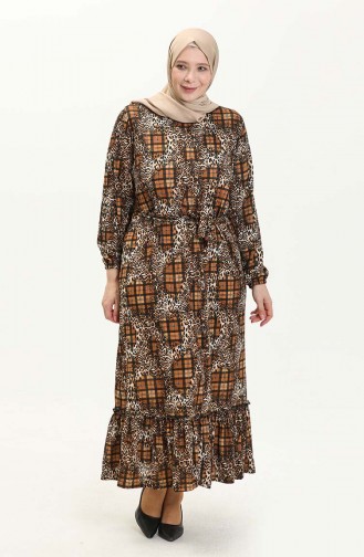 Plus Size Dress 4574a-03 Tan 4574A-03