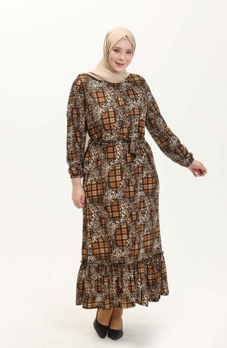 Plus Size Dress 4574a-03 Tan 4574A-03