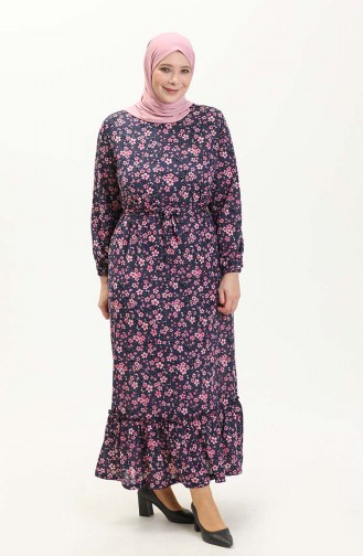 Plus Size Dress 4574b-02 Navy Blue 4574B-02