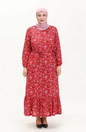 Plus Size Dress 4574b-03 Red 4574B-03