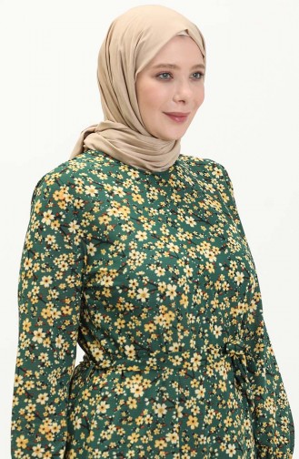 Robe Grande Taille Farbalı 4574B-04 Vert 4574B-04