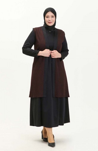 Plus Size Vest Dress Suit 7001-01 Black 7001-01