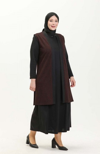 Plus Size Vest Dress Suit 7001-01 Black 7001-01