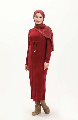 Claret red İslamitische Jurk 3030-05