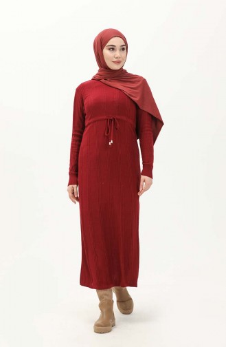 Claret red İslamitische Jurk 3030-05