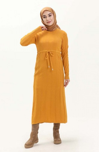 Knitwear Shirred Dress 3030-06 Mustard 3030-06