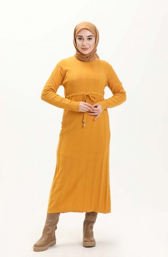 Knitwear Shirred Dress 3030-06 Mustard 3030-06