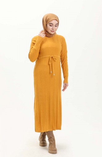 Knitwear Shirred Dress 3030-06 Mustard 3030-06