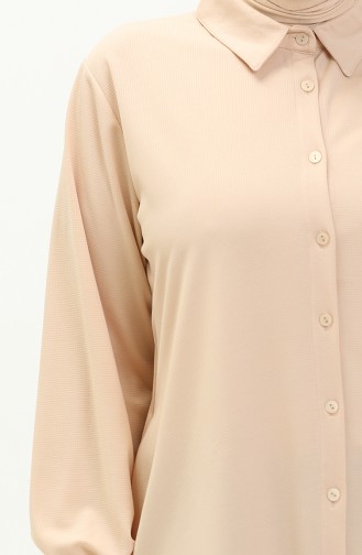 Tunique Col Chemise Grande Taille 2230-02 Beige 2230-02