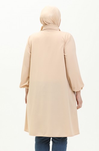 Tunique Col Chemise Grande Taille 2230-02 Beige 2230-02