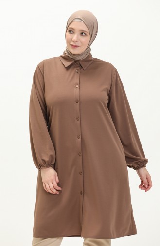 Tunique Col Chemise Grande Taille 2230-03 Brun 2230-03