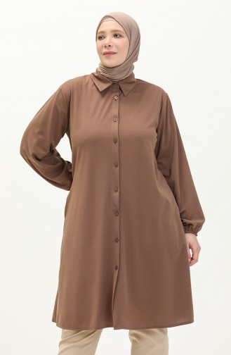 Tunique Col Chemise Grande Taille 2230-03 Brun 2230-03