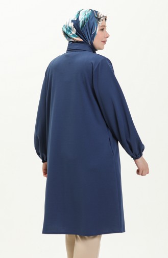 Tunique Col Chemise Grande Taille 2230-04 İndigo 2230-04