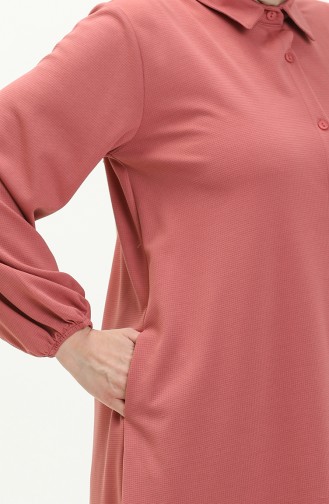 Tunique Col Chemise Grande Taille 2230-05 Rose Pâle 2230-05