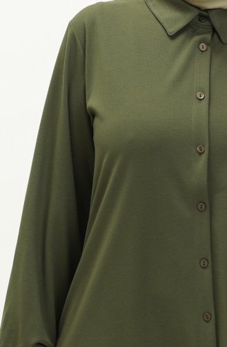 Große Größe Tunika mit Hemdkragen 2230-06 Khaki 2230-06