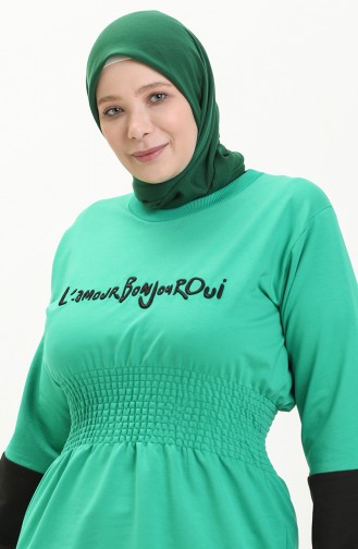 Plus Size Elastic Waist Tunic 6020-01 Green 6020-01