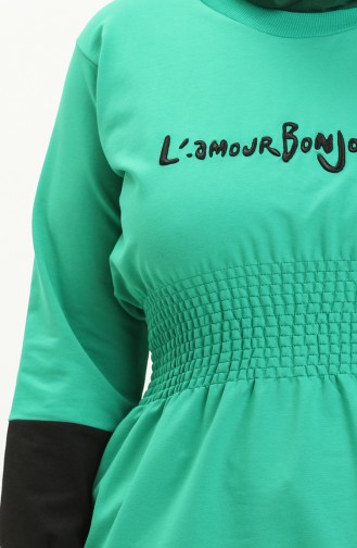 Plus Size Elastic Waist Tunic 6020-01 Green 6020-01