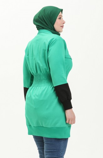 Plus Size Elastic Waist Tunic 6020-01 Green 6020-01