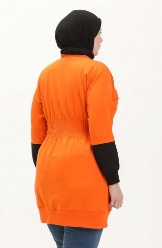 Plus Size Elastic Waist Tunic 6020-04 Orange 6020-04