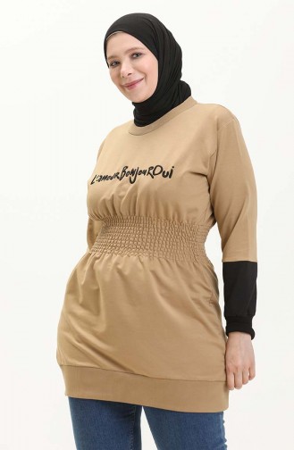 Tunique Taille Élastique Grande Taille 6020-07 Camel 6020-07