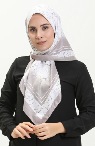 Écharpe en Cachemire Dubai à Motifs 70236-08 Gris Clair 70236-08