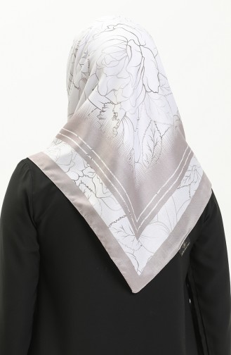 Écharpe en Cachemire Dubai à Motifs 70236-08 Gris Clair 70236-08